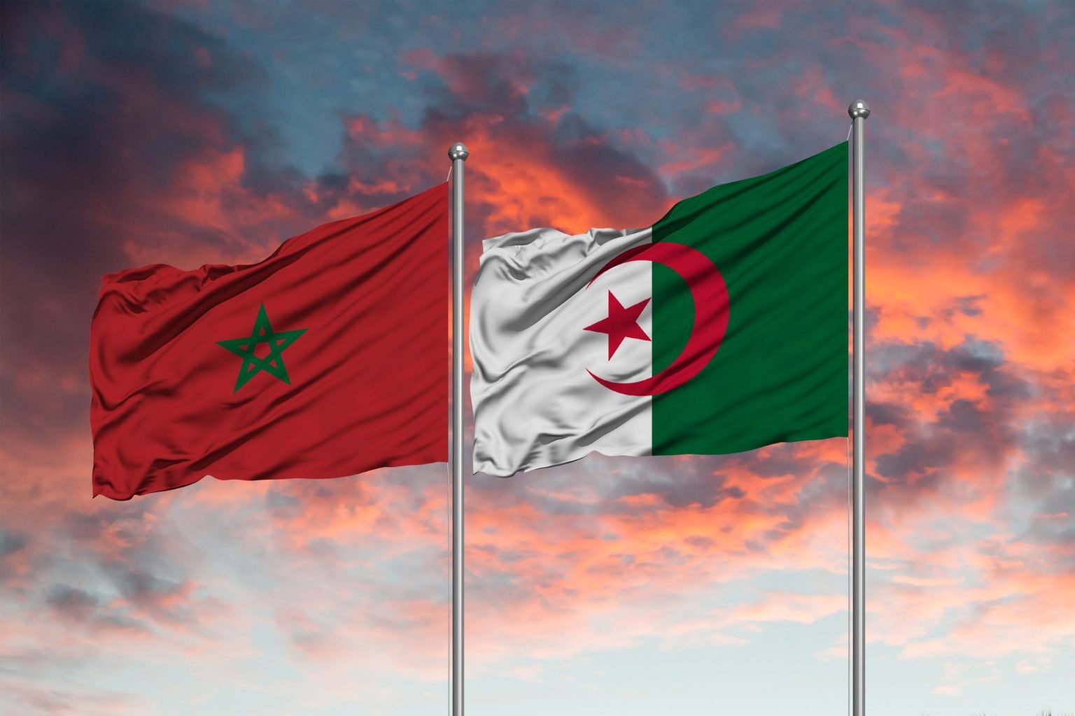 علم الجزائر المغرب شاترستوك 1