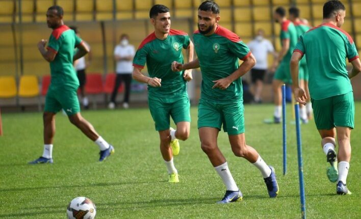 عناصر المنتخب الوني في حصة تدريبية