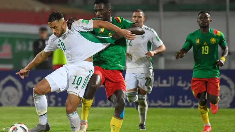 جانب من مباراة الجزائر والكاميرون