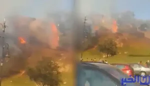 طنجة.. اندلاع حريق مهول بمنطقة خضراء