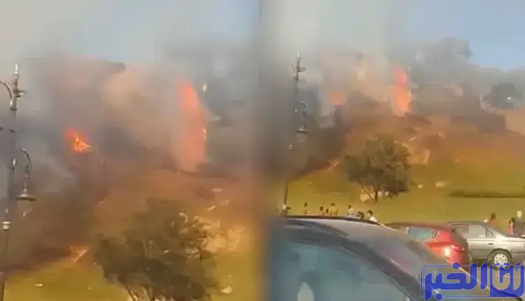 طنجة.. اندلاع حريق مهول بمنطقة خضراء