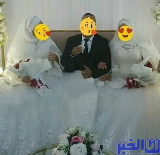 جزائري يشعل مواقع التواصل بزواجه من امرأتين في حفل زفاف واحد