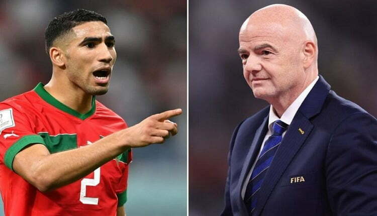 أشرف حكيمي ورئيس فيفا