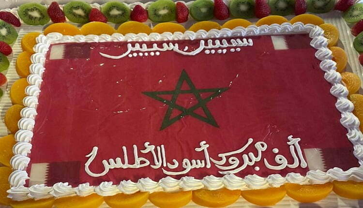 احتفال بالمنتخب المغربي