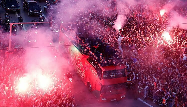 استقبال المنتخب المغربي