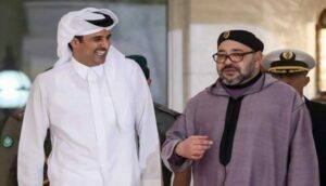 الملك محمد السادس وأمير قطر