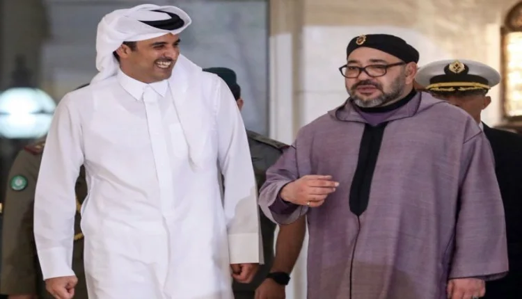 الملك محمد السادس وأمير قطر