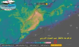 كميات الأمطار المتوقعة