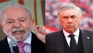أنشيلوتي ورئيس البرازيل دا سيلفا