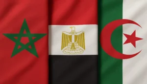 أعلام المغرب والجزائر ومصر