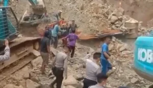 انهيار صخري بإندونيسيا