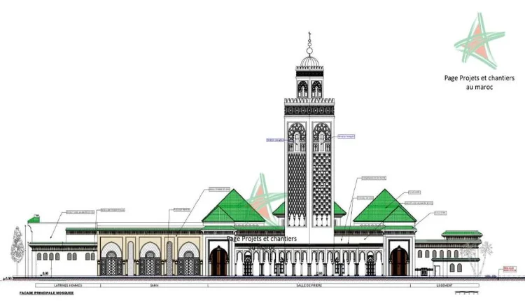مشروع مسجد كبير بمدينة مغربية شبيه بمسجد الحسن الثاني