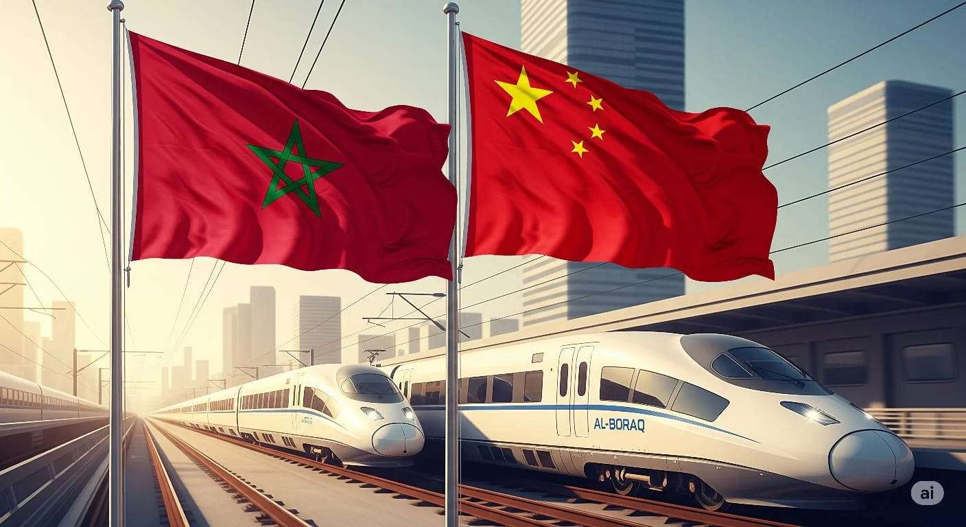 علم الصين وعلم المغرب
