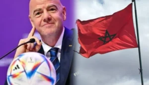 صورة مركبة لعلم المغرب رفقة رئيس فيفا