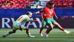 من مباراة المغرب وإسبانيا