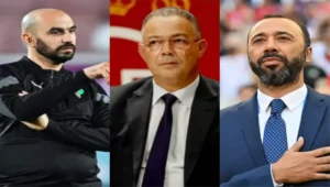 فوزي لقجع والركراكي والسكتيوي في صورة مركبة