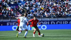 من مباراة المنتخب المغربي والأمريكي