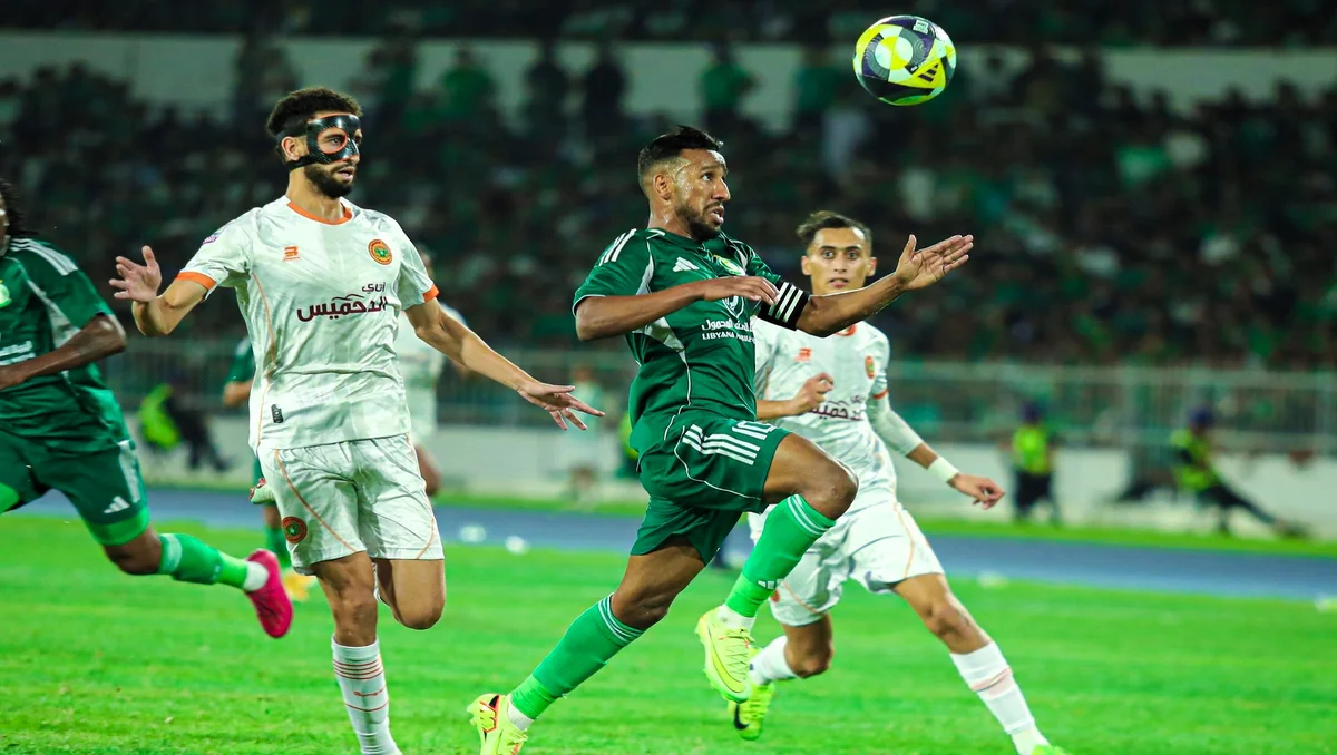 من مباراة الإياب بين نهضة بركان وأهلي طرابلس الليبي / المصدر: حساب الفريق الليبي على منصة x