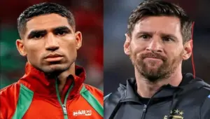 مسي لاعب الأرجنتين وحكيمي نجم منتخب المغرب
