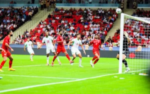 من مباراة المنتخب المغربي والبحرين / تصوير map