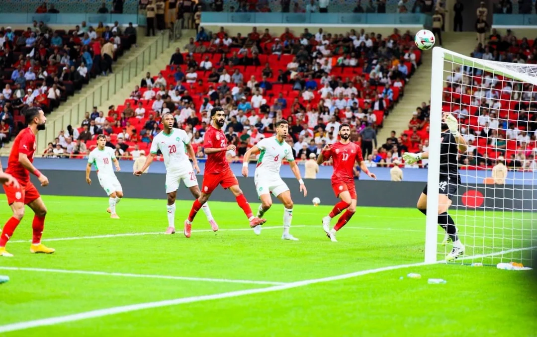 من مباراة المنتخب المغربي والبحرين / تصوير map