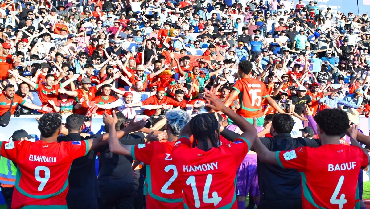 فرحة لاعبي المنتخب المغربي بعد التأهل