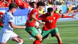 من مباراة المغرب أمام أمريكا ـ الجامعة ـ