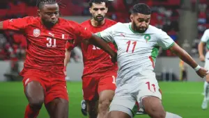 المنتخب المغربي والبحرين في مباراة ودية سابقة