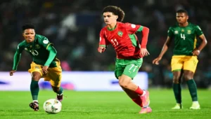 المنتخب المغربي في مبابارة سابقة أمام جنوب افريقيا