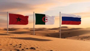 أعلام المغرب والجزائر وروسيا