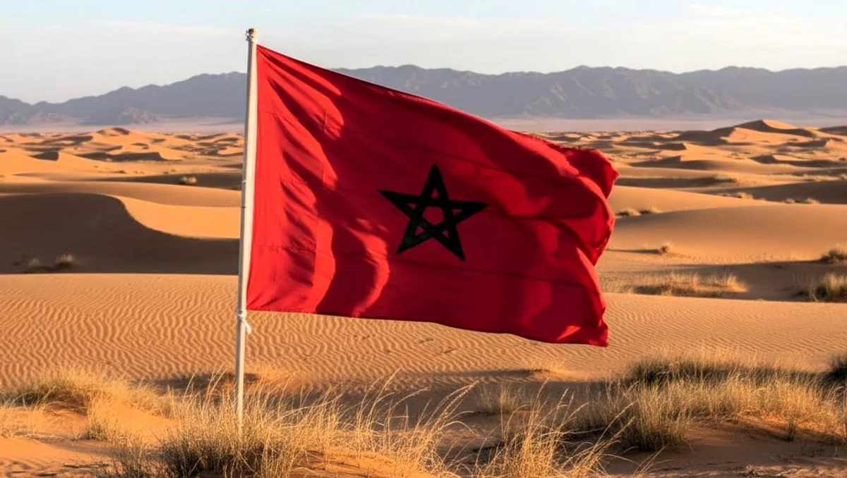 العلم المغربي وسط الصحراء المغربية ـ تعبيرية ـ