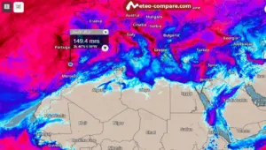 تطور جوي مرتقب بالمغرب / المصدر: meteo-compare