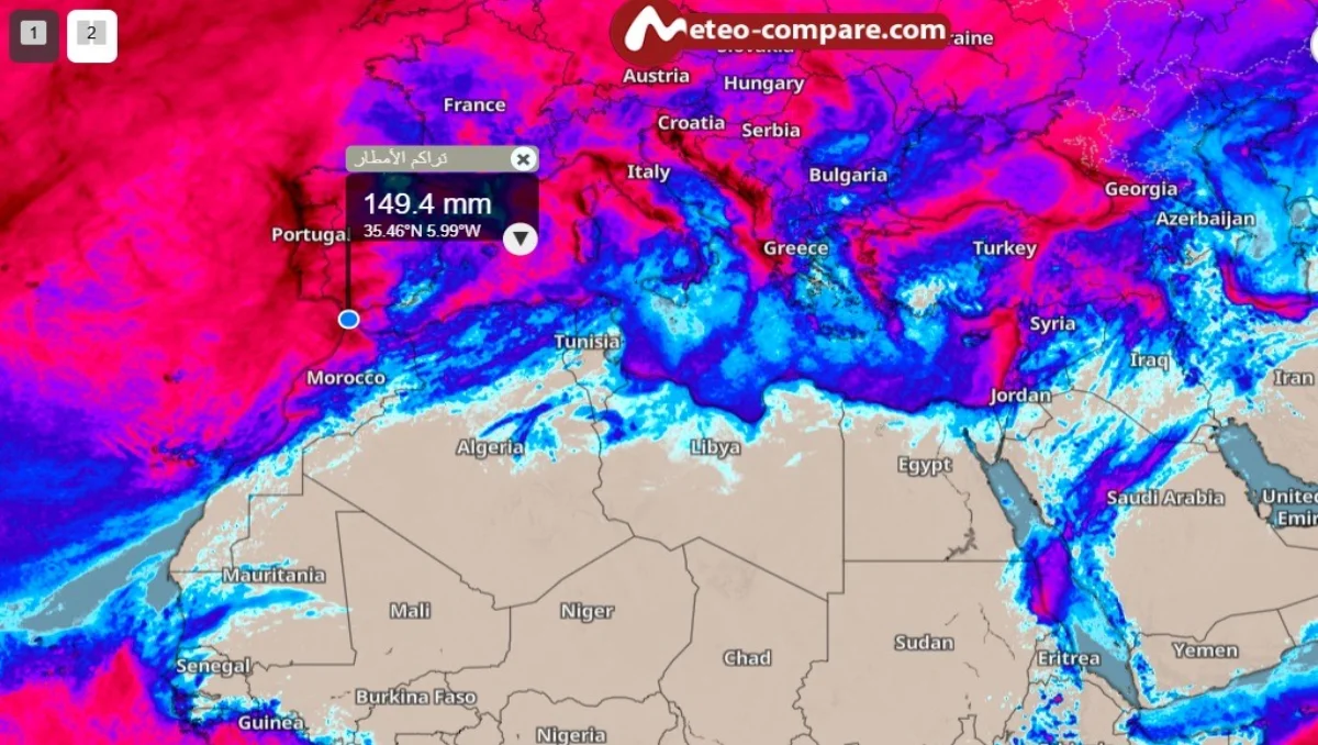 تطور جوي مرتقب بالمغرب / المصدر: meteo-compare