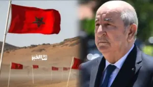 الرئيس الجزائري تبون وعلم المغرب