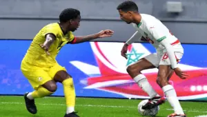 أوناحي لاعب المنتخب المغربي أمام الموزمبيق/ المصدر: الجامعة