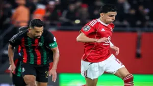 من مباراة الأهلي المصري والجيش الملكي