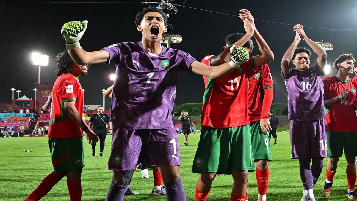 فرحة المنتخب المغربي بعد التأهل أمام مالي/ المصدر: الجامعة