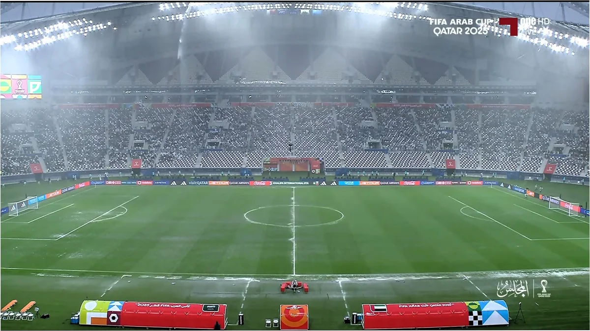 توقف مباراة السعودية والإمارات بملاعب قطر بسبب الأمطار