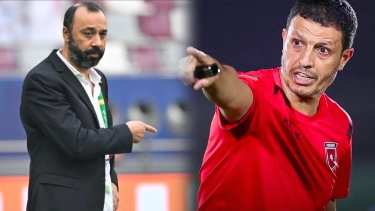 طارق السكتيوي مدرب المنتخب المغربي وجمال السلامي مدرب الأردن