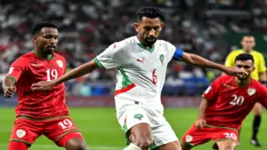 حريمات لاعب المنتخب المغربي أمام عمان/ المصدر: الجامعة