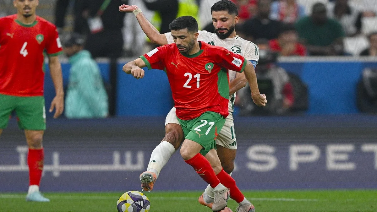 من مباراة المنتخب المغربي أمام السعودية