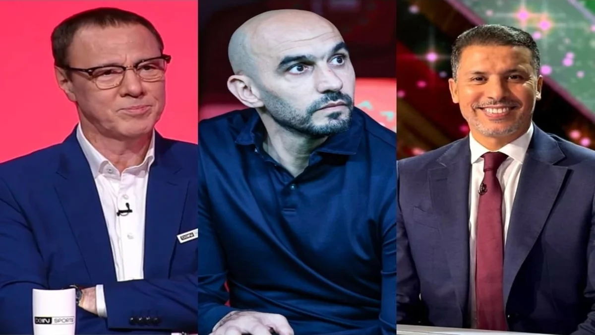 وليد الركراكي مدرب المنتخب المغربي (وسط) وشيبو والإدرسي