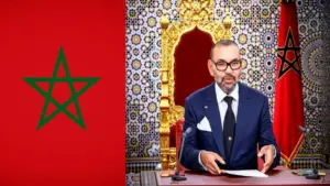 الملك محمد السادس وعلم المغرب