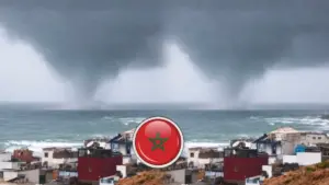 عاصفة "فرانسيس" ترسم لوحة نادرة في سماء أكادير