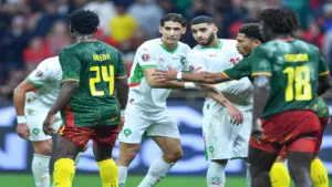 المنتخب المغربي أمام الكاميرون/ المصدر: الجامعة