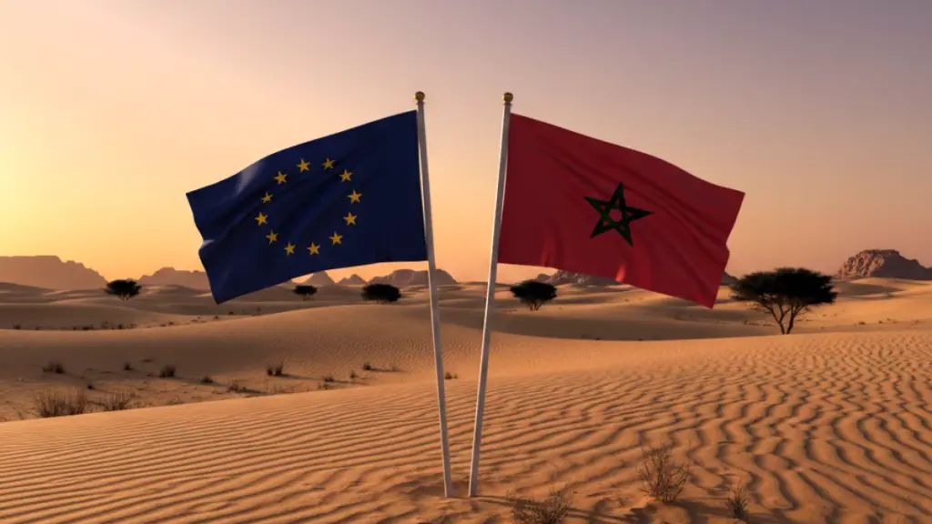علمي الاتحاد الأوروبي والمغرب بخلفية الصحراء المغربية