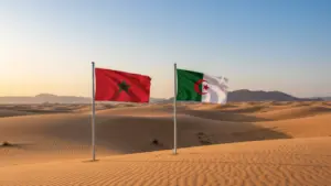 علمي المغرب والجزائر بخلفية الصحراء المغربية