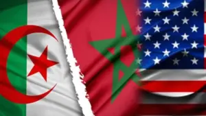أعلام المغرب والجزائر وأمريكا