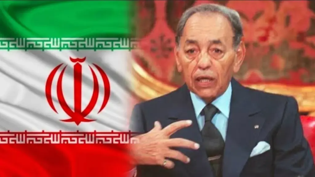 الملك الحسن الثاني وعلم إيران