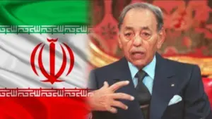 الملك الحسن الثاني وعلم إيران